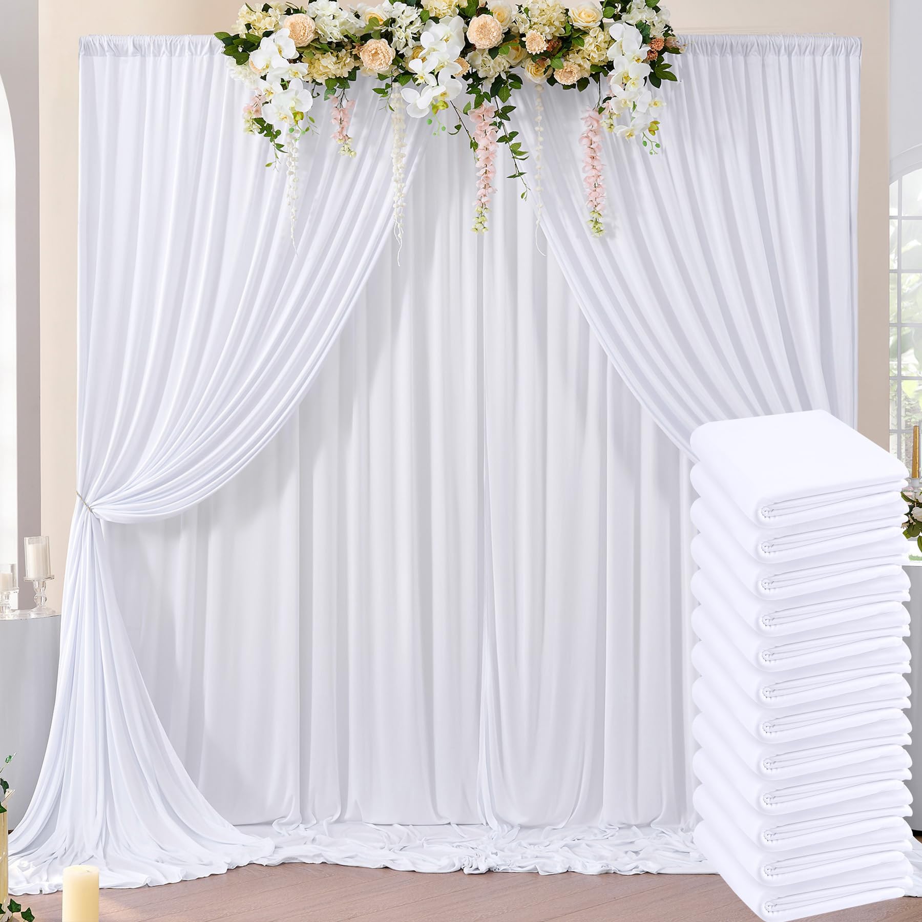 10ft x 10ft Wrinkle Free Black Backdrop Curtains for Parties, 2 Panels 5ftx10ft Polyester Photo Backdrop Drapes for Wedding Birthday Graduation Photography Background — view 84