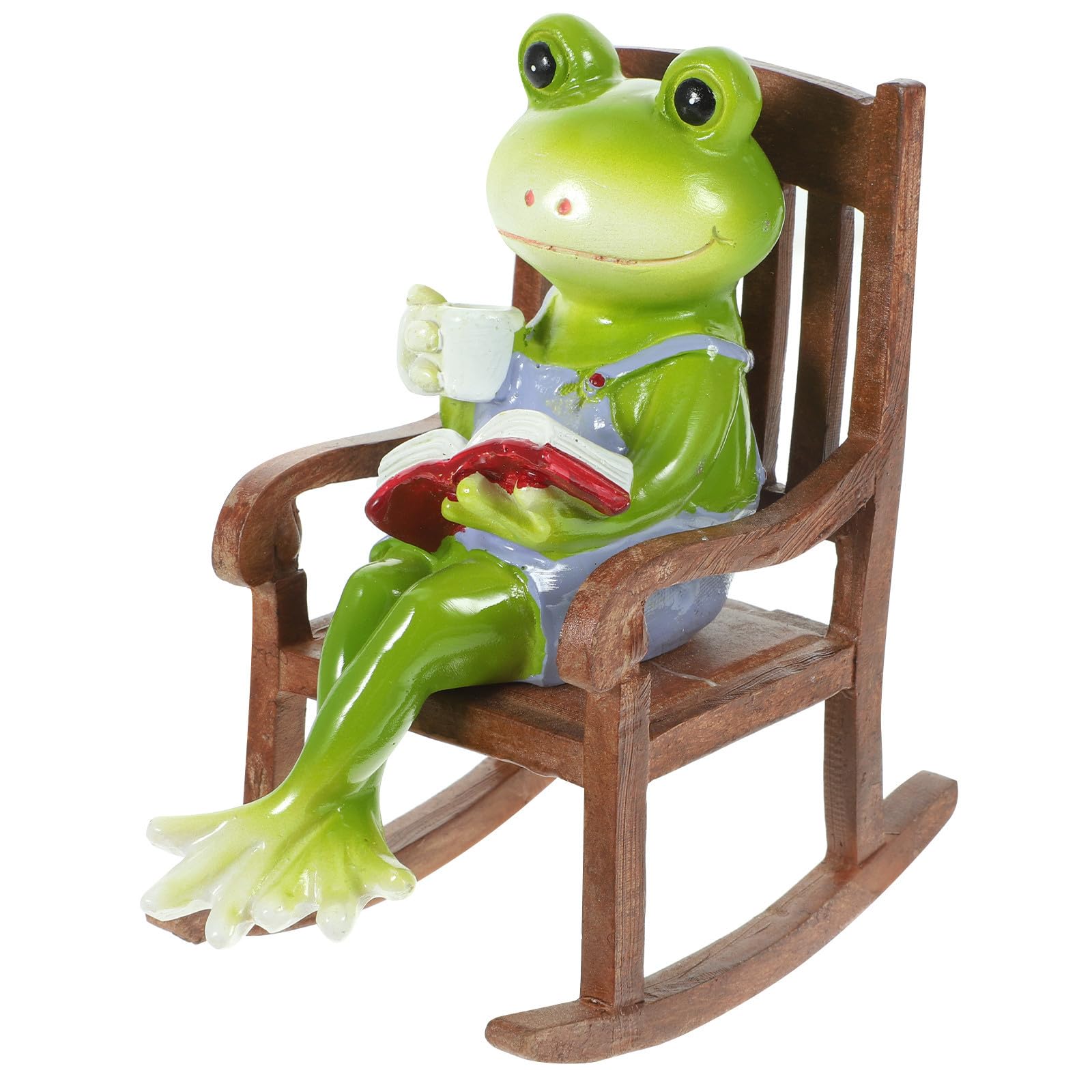 Happyyami 2 Sztuk Żywica Fotel Bujany Dekoracja Krajobrazu Miniaturowa Żaba Rzeźba Żywica Żaba Figurka Żaba Wystrój Ogrodu Żaba W Fotelu Bujanym Nowość Żaba Figurka Bajkowy Ogród Na
