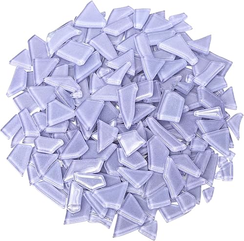 MY.XWFD Azulejo de mosaico irregular material hecho a mano, mini mosaico de vidrio miniatura DIY Hobby Kids Handmade 7.05 oz - Púrpura