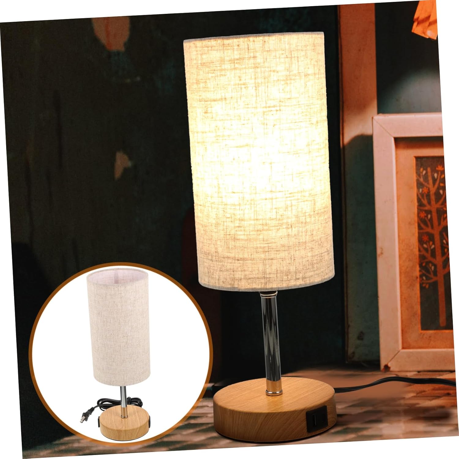 Vaguelly Touch Control Table Lamp with Shade Dimmable Bedside Lamp for Spaces USB Charging Port for Bedroom and Living Decor