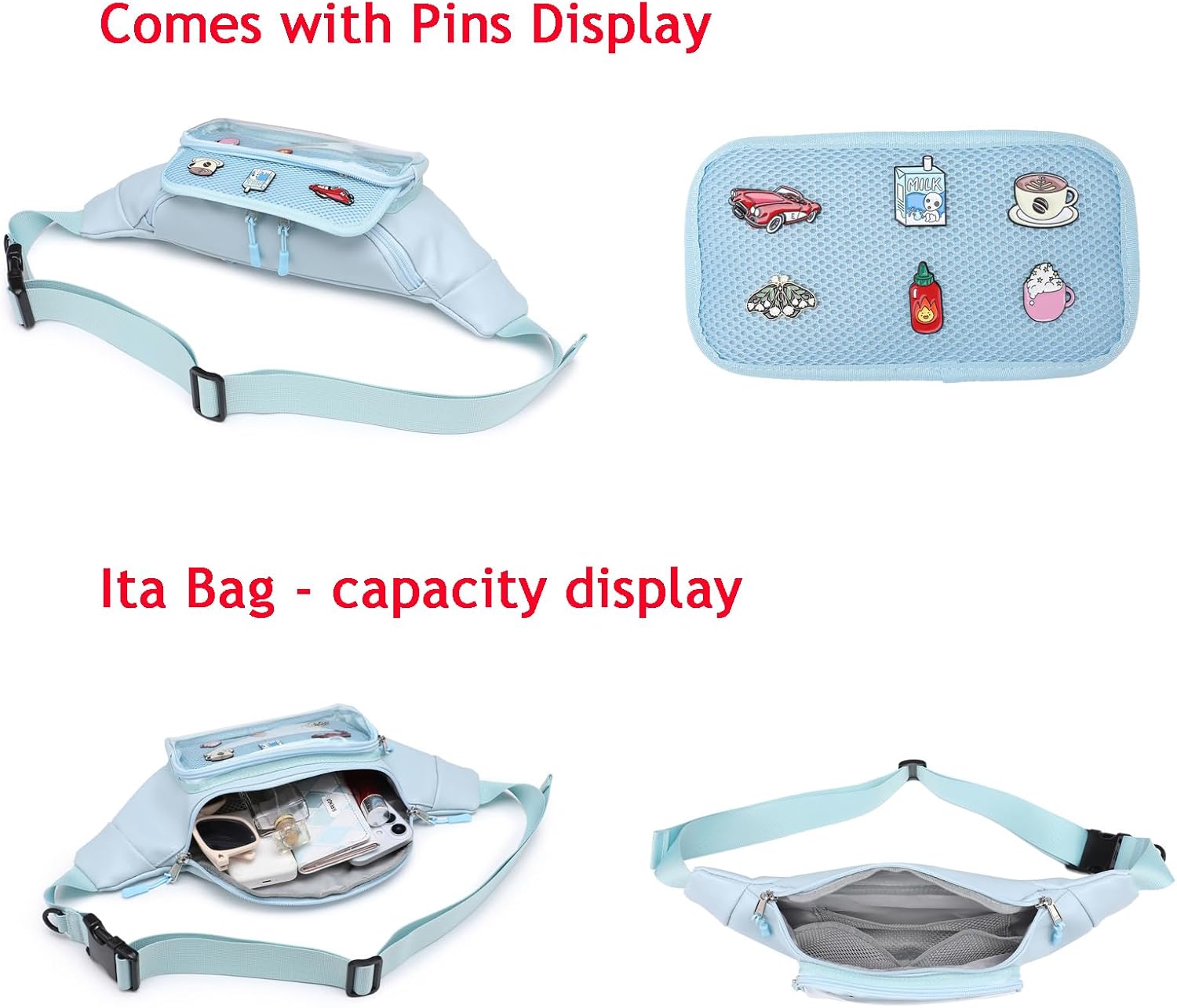 Ita Bag Fanny Pack Crossbody Belt Bag Waist Bag for Walking Hiking Everywhere Hip Pack