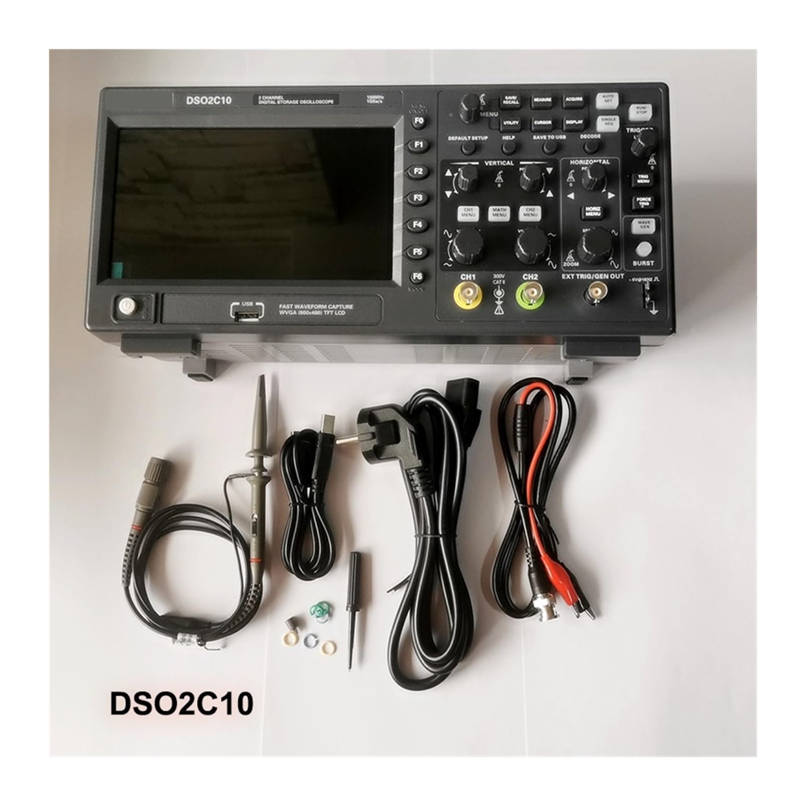 Oszilloskop, Digitales Oszilloskop 2C15 2D10 2D15 2 Kanäle 100 MHz/150 MHz Speicher USB Tragbarer Multimeter-Tester(DSO2C10)