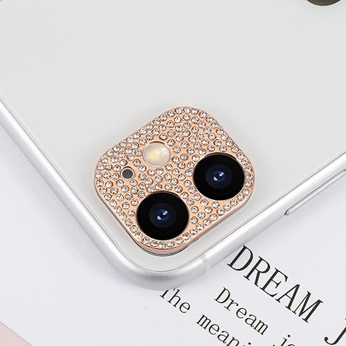 Miniatura 3 de Omorro Protector de lente brillante para iPhone 11, cubierta de cámara con purpurina 3D, diamantes de imitación, puntos brillantes, decoración de