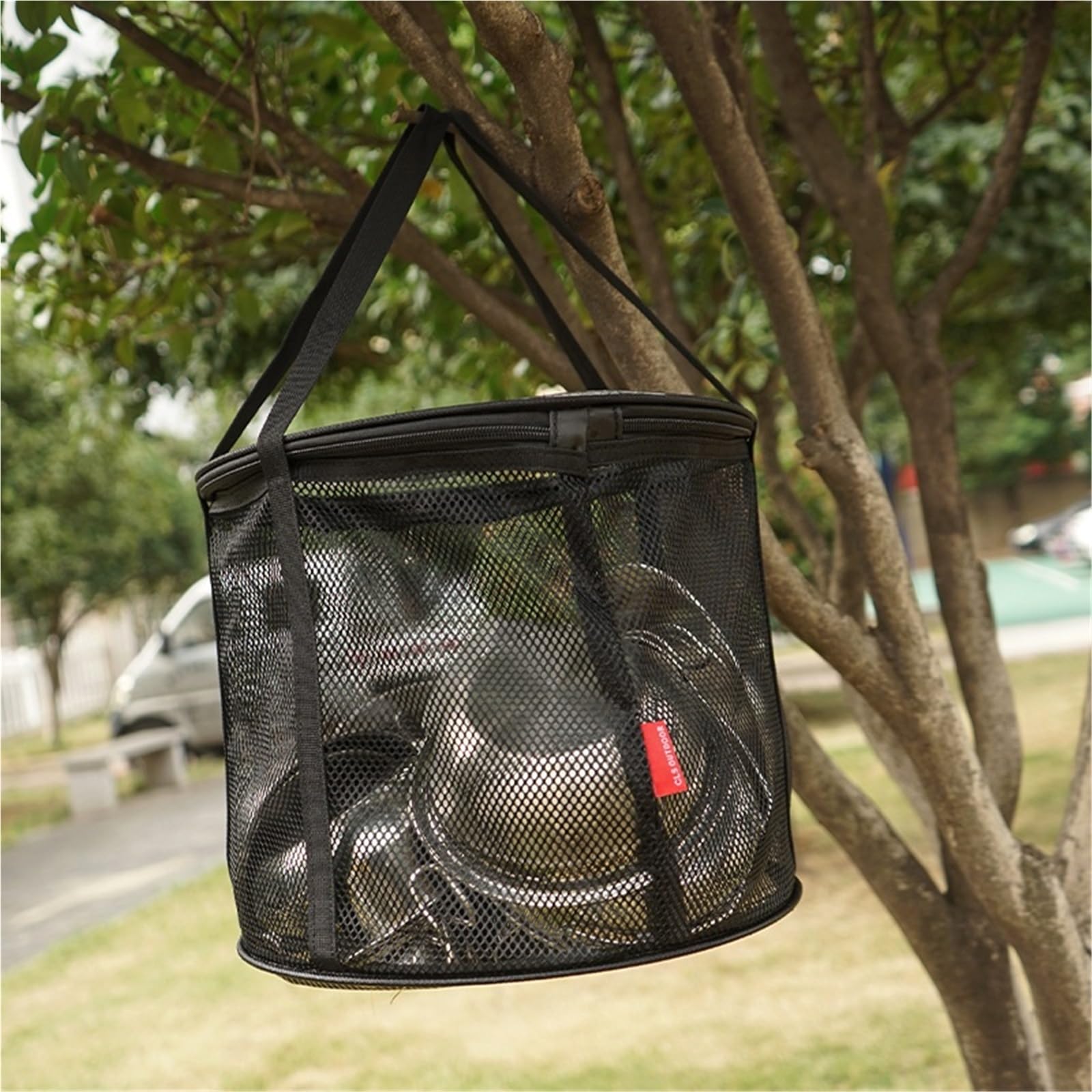 Camping Pliant Seau 30L évier étanche avec crépine | Bassin pliable Camping Randonnée Pêche, avec conception de crépine