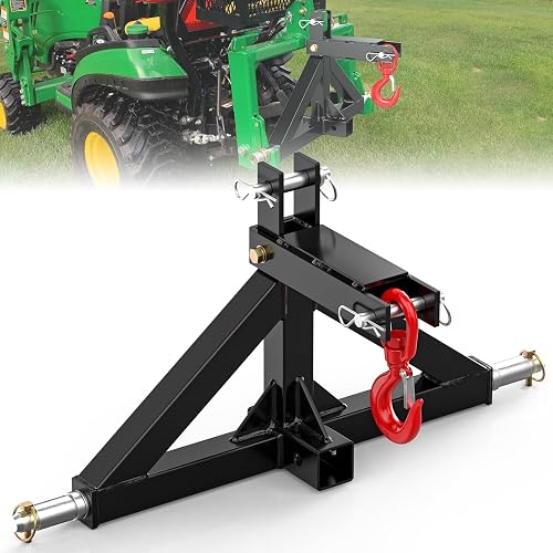 3 Point Trailer Hitch 2” Receiver Quick Hitch Compatible with Cat 1 Tractor | Tractor Drawbar Hitch Adapter with Towing Hook, Heavy Duty Towing Hitch for BX, Kubota, John Deere, Kioti Category 1 Tractors