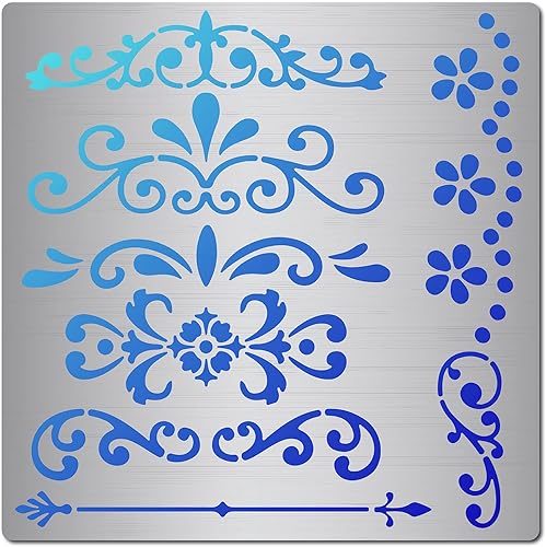 GORGECRAFT Plantillas de plantillas de vid de metal de 6.3 in, plantillas reutilizables de acero inoxidable, letreros de decoración de diario para