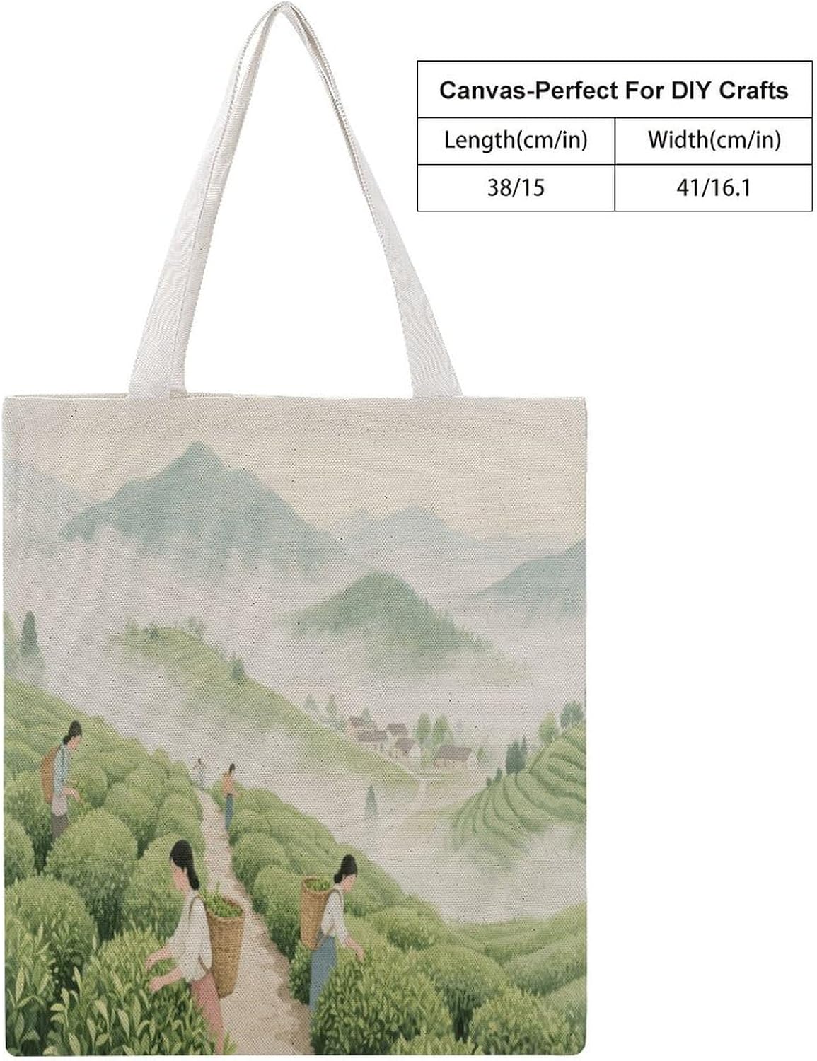 Mountain Tea Plantation Canvas Tote Bag Shopping Shoulder Bag image 4