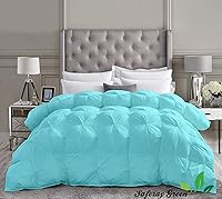 Vista 33 de Edredón de lujo para todas las estaciones, estilo pintuck, 100% algodón orgánico, tamaño Queen de 98 x 98 pulgadas, edredón plisado de 3 piezas