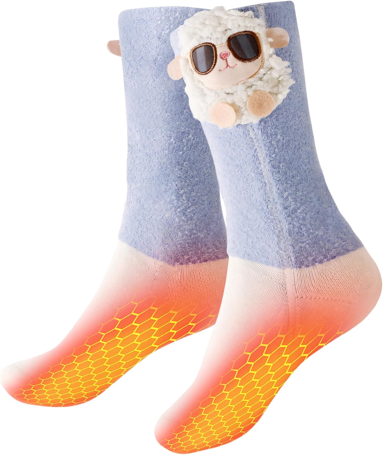 Kids Heated Socks - Boys and Girls Cute Electric Heating Socks, 4000mAh Battery Pack (Not Ski Socks)