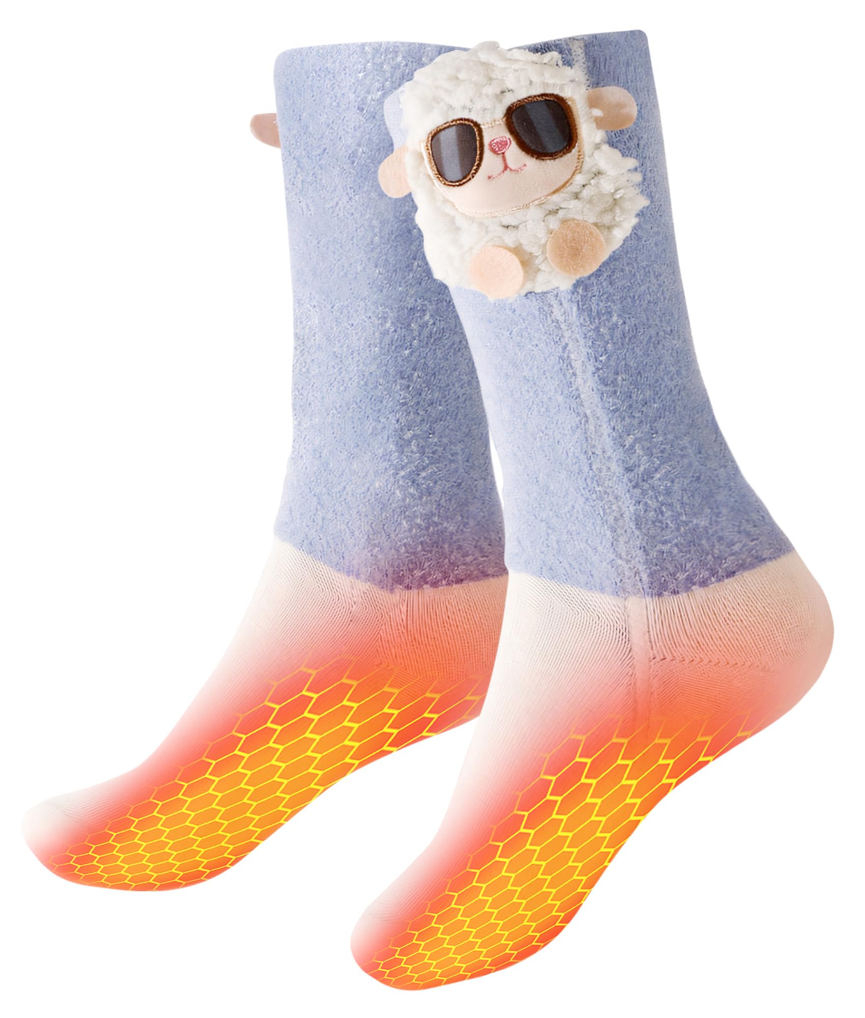 Beheizbare Socken Damen – Niedliche Elektrische Beheizte Socken mit Verbesserter Heiztechnologie und 4000mAh Akku, 3 Heizstufen für Zuhause, Entspannung & Alltag (Nicht für Skisport)