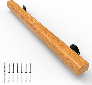 3FT Wood Stair Handrails Wall Mount, Hand Railings for Stairs Indoor Outdoor, Non-Slip Staircase Handrail for Corridor, Lofts, Patio, Kindergarten Guardrail (Size: 3ft)