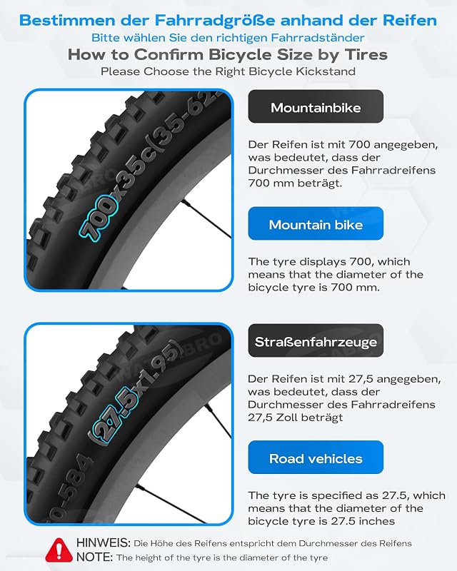 Cric lateral pentru bicicletă WATSABRO, 24-29 inch, reglare rapidă a înălțimii, aluminiu ușor, montare pe spate, pentru biciclete electrice, de munte și de oraș, capacitate 45 kg