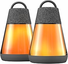 ION Luma Duo Lantern Bluetooth Speaker Pair (2 Speaker) – 360° Sound, Multi-Color LED Lighting, IPX7 Waterproof Speakers with 2-in-1 5ft USB Charging Cable