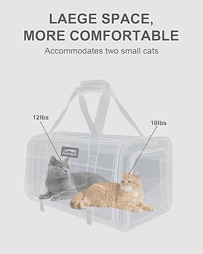 Vista 4 de Transportador de gatos para perros pequeños, medianos y grandes, transportador de gatos de lados suaves, transportador de viaje para mascotas, bolsa
