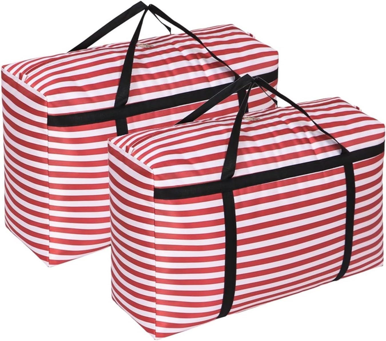 Moving Storage Bags Large Capacity, Foldable Space Saver Bags for Clothing, Portable Durable Clothes Closet Organizer Containers for Under-Bed Storage ( Color : Red-White , Size : 39.4x11.8x23.6in )