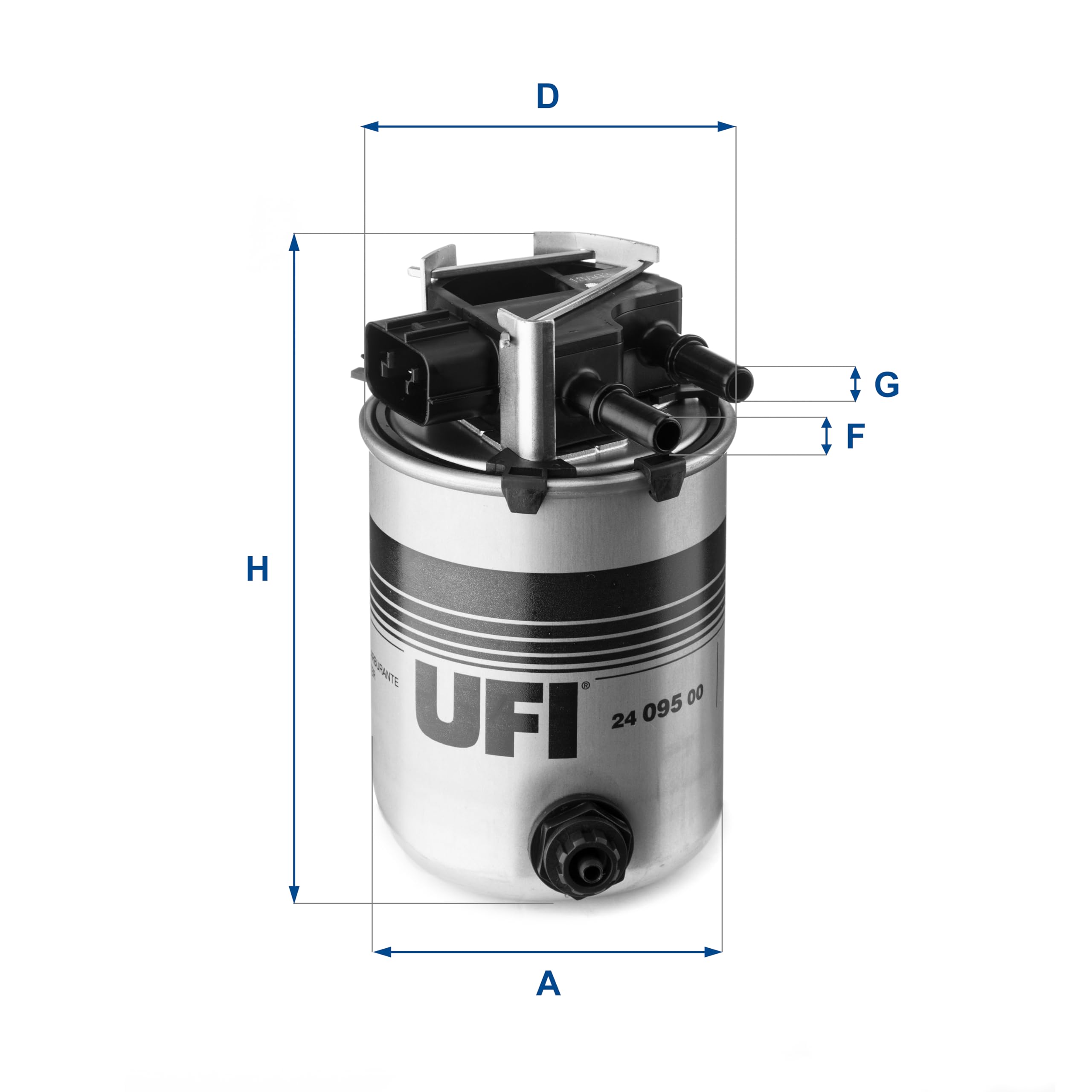 UFI Filters, Filtre Diesel 24.095.00, Filtre à Carburant de Remplacement, Adapté à Diverses Voitures, Applicable sur Divers Modèles Nissan