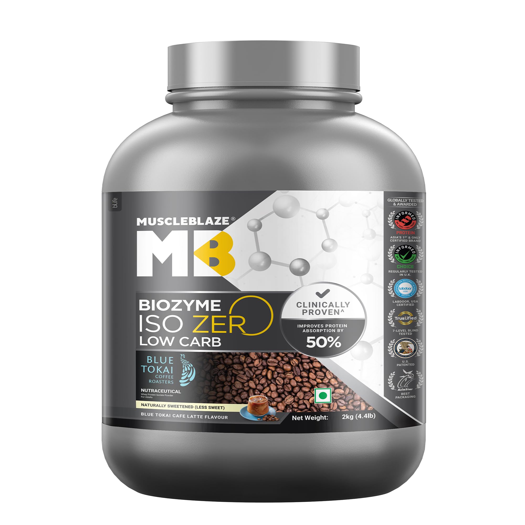 MuscleBlaze Biozyme Iso-Zero Whey Protein Isolate Powder, 1kg (2.2lbs) — Amazon image 16