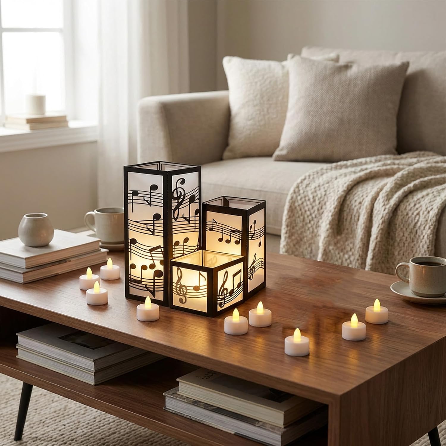 15 Sets Music Centerpieces for Table 3 Size Music Note Paper Lantern Boxes Ideas Table Decorations for Wedding Birthday Musical Themed Party Room Decorations