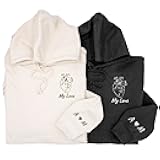 Famiheart Personalized Embroidered Couple Matching Heart Initials Sweatshirt, Gifts For Boyfriend, Matching Heart Initials Sweatshirt, Couple Matching Hoodie, Couple Hoodie, Couple Hoodie, Aniversary
