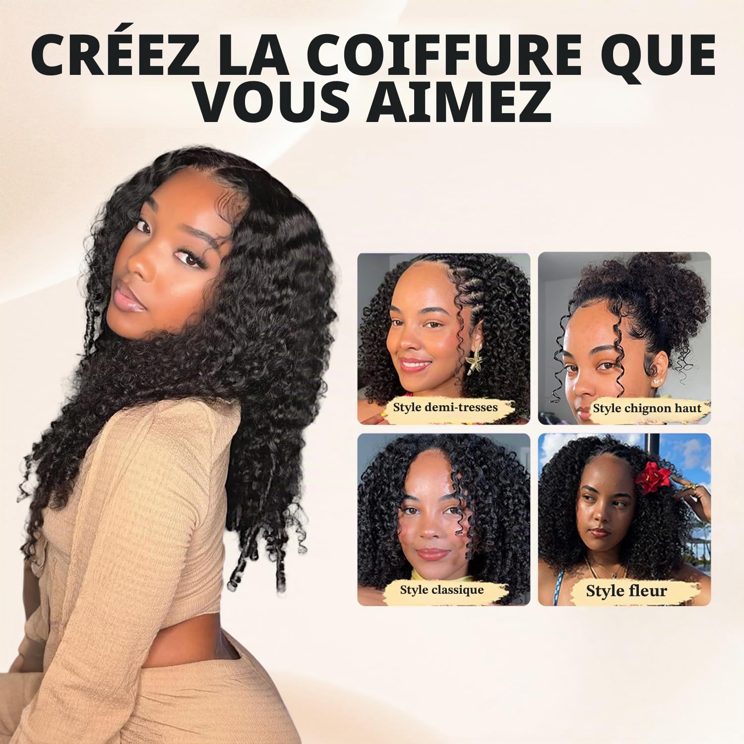 Tissage Naturel Cheveux Humain Bouclé Birmans Burmese Curly 141618 Pouces