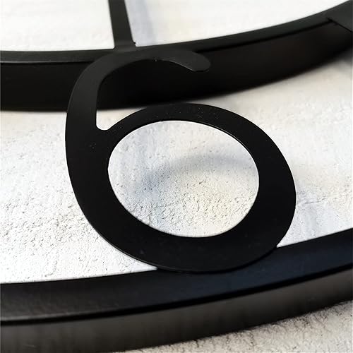 Miniatura 10 de Reloj de pared grande de metal de 16 pulgadas más grueso para decoración de sala de estar funciona con pilas negro romano