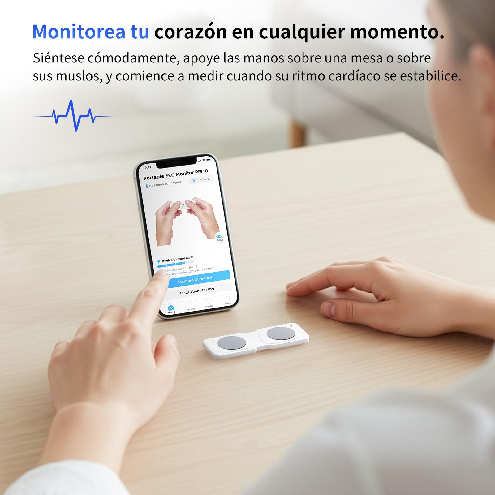 Monitor de ECG móvil, dispositivo de ECG personal, detecta fibrilación auricular, bradicardia o taquicardia en 30 segundos, monitor de frecuencia cardíaca, aplicación para iOS/Android
