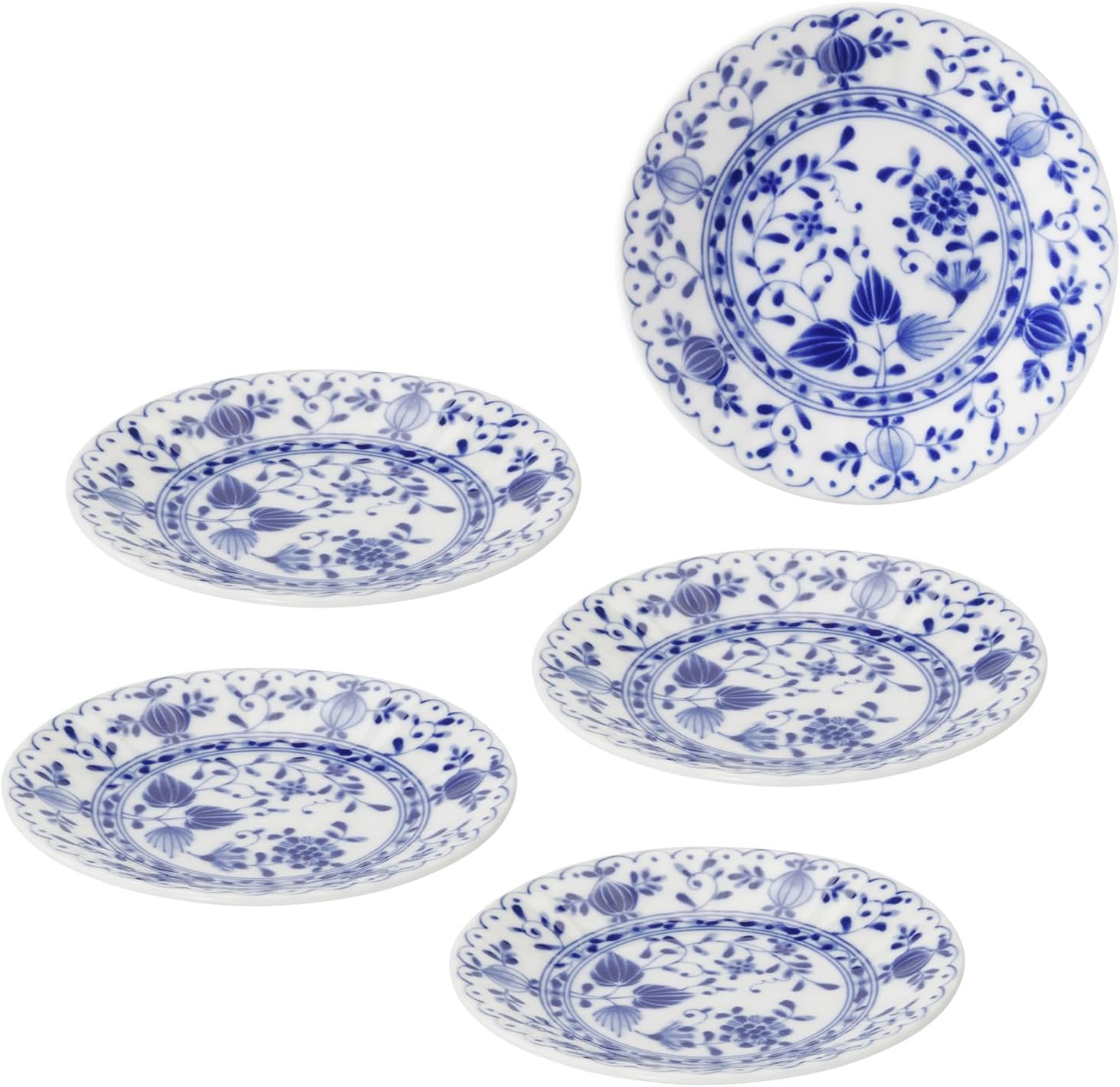 Mino Ware 507-14 Small Plates, Soy Sauce Plates, Set of 5, Diameter Approx. 4.7 inches (12 cm), Microwave, Dishwasher Safe, Tableware, Lightweight, Romance Onion, Made in Japan