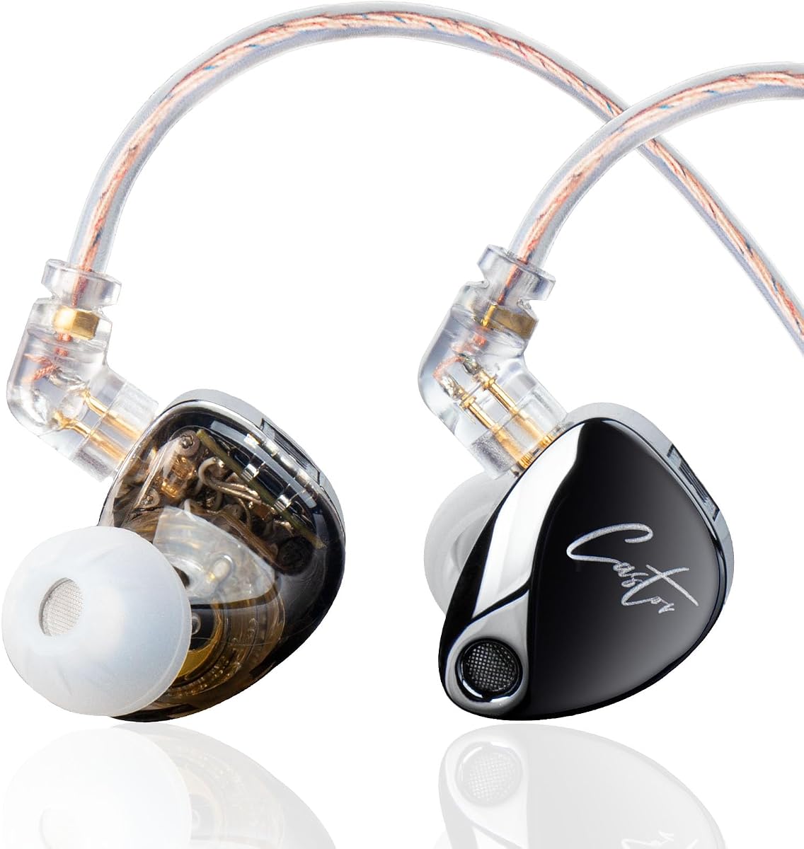 KZ Castor-in Ear Monitor Headphones, Gaming IEM Earbuds with Dual Dynamic Drivers, Tuning Adjustable IEMs, Wired Earbuds for Audiophile, Singers, Musicians