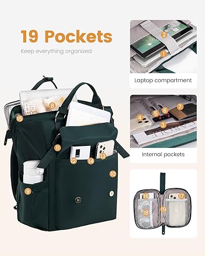 Miniatura 2 de LOVEVOOK Mochila para laptop para mujer, mochila de trabajo para profesores, enfermeras, mochila de viaje resistente al agua con compartimento