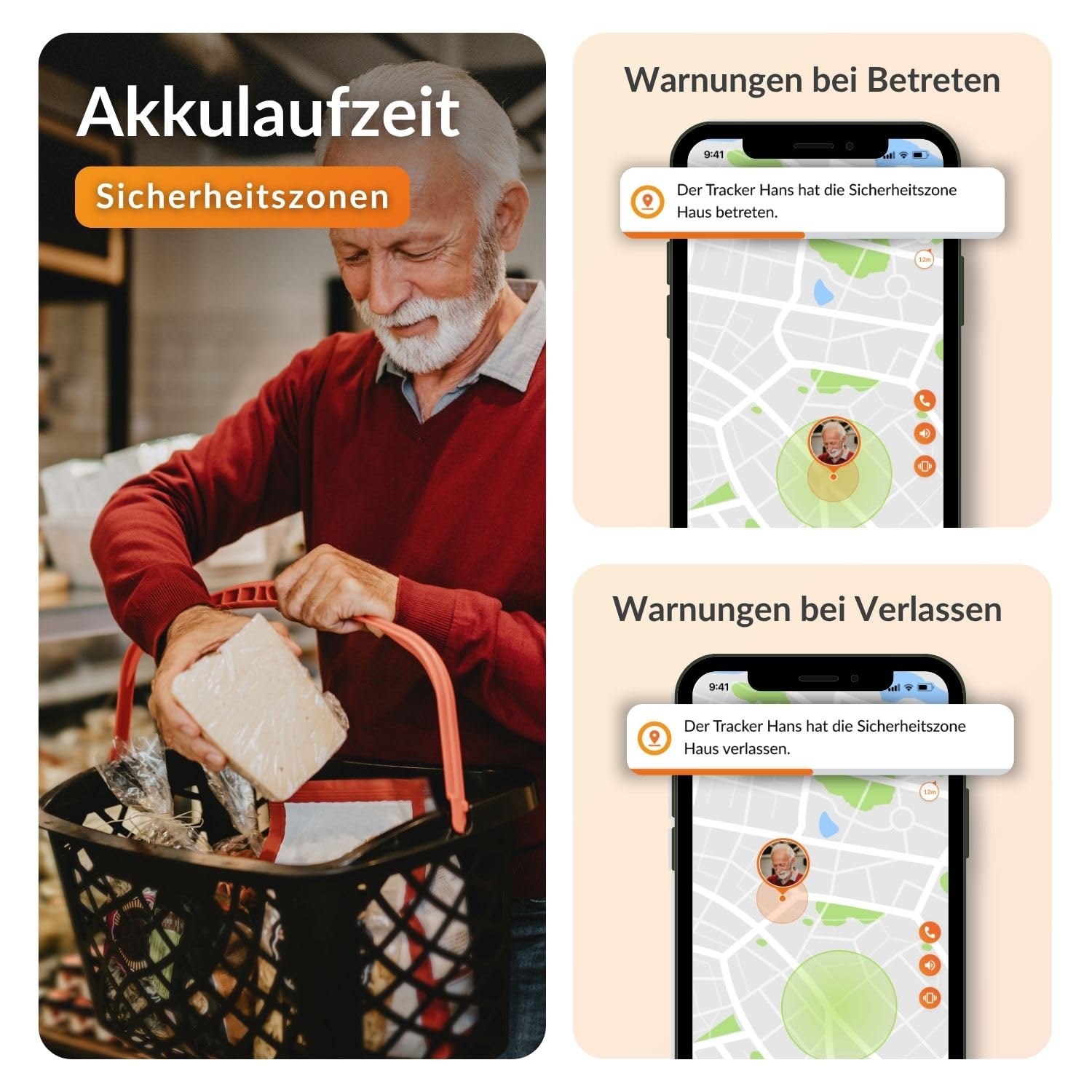 Weenect Silver – GPS-Notruf für Senioren | Unbegrenzte Reichweite | 7 Tage Akkulaufzeit | SOS-Taste | Notruftelefon | 2G | ABO erforderlich