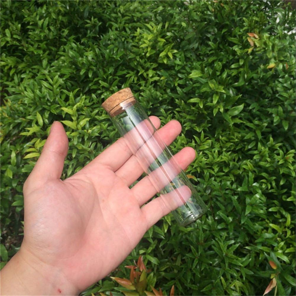 50pcs 30x120mm 60ml Glass Bottles Vials Jars Test Tube With Cork Stopper Empty Glass Transparent Clear Bottles (50, 60ml-30x120mm)