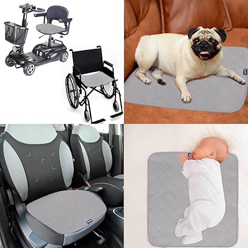 Miniatura 6 de Almohadillas impermeables para silla de incontinencia, 22 x 21 pulgadas, fundas de asiento reutilizables para sillas de ruedas, protector de asiento