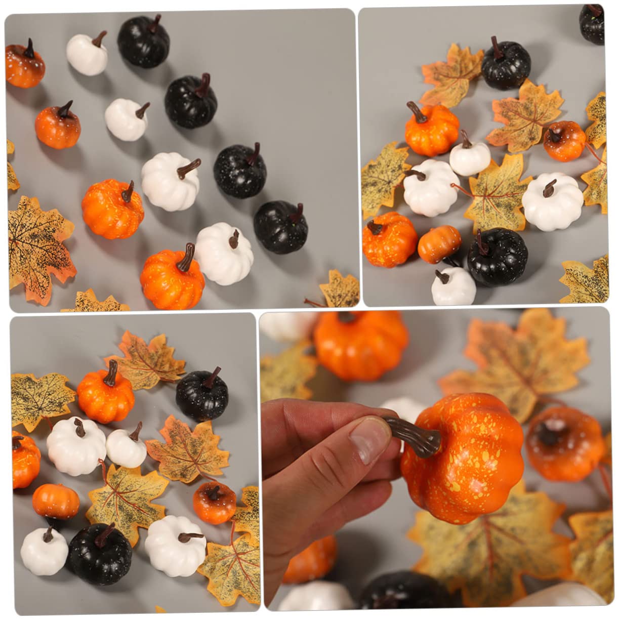 Alipis 5 Sätze Kürbis-Ahornblatt Halloween Party Halloween Dekoration für freundinen wohnzimmerdeko künstliche Kürbisdekore Lichter Hausbedarf Thanksgiving-Dekoration Seidentuch