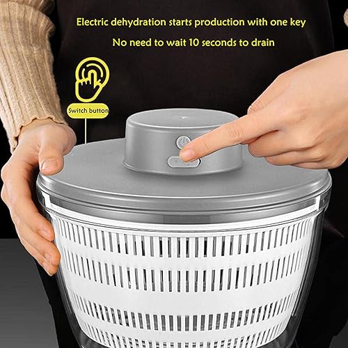 Miniatura 3 de Ensalada eléctrica recargable Filtro automático de ensalada de gran capacidad de secado rápido para cocina Frutas y verduras Spinner y escurridor
