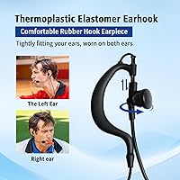 Vista 4 de V6 V4 - Auriculares de comunicación de árbitro de fútbol, con cable de 0.138 pulgadas, repuesto para auriculares Ejeas-v6 Pro, auricular FBIM