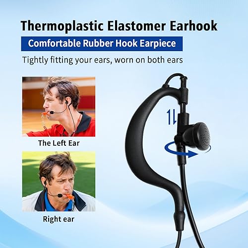 Miniatura 4 de V6 V4 - Auriculares de comunicación de árbitro de fútbol, cable de 0.138 pulgadas, repuesto para auriculares Ejeas-v6 Pro, auricular FBIM con