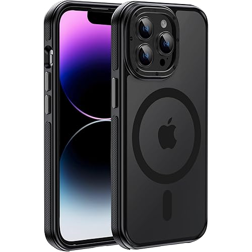 Strong Magnetic Case for iPhone 12 Pro Max [10Ft Military-Grade Protection] Compatible with fit MagSafe Shockproof Slim Thin Cover 6.7 inch 12 Pro Max Phone case, Black Bumper