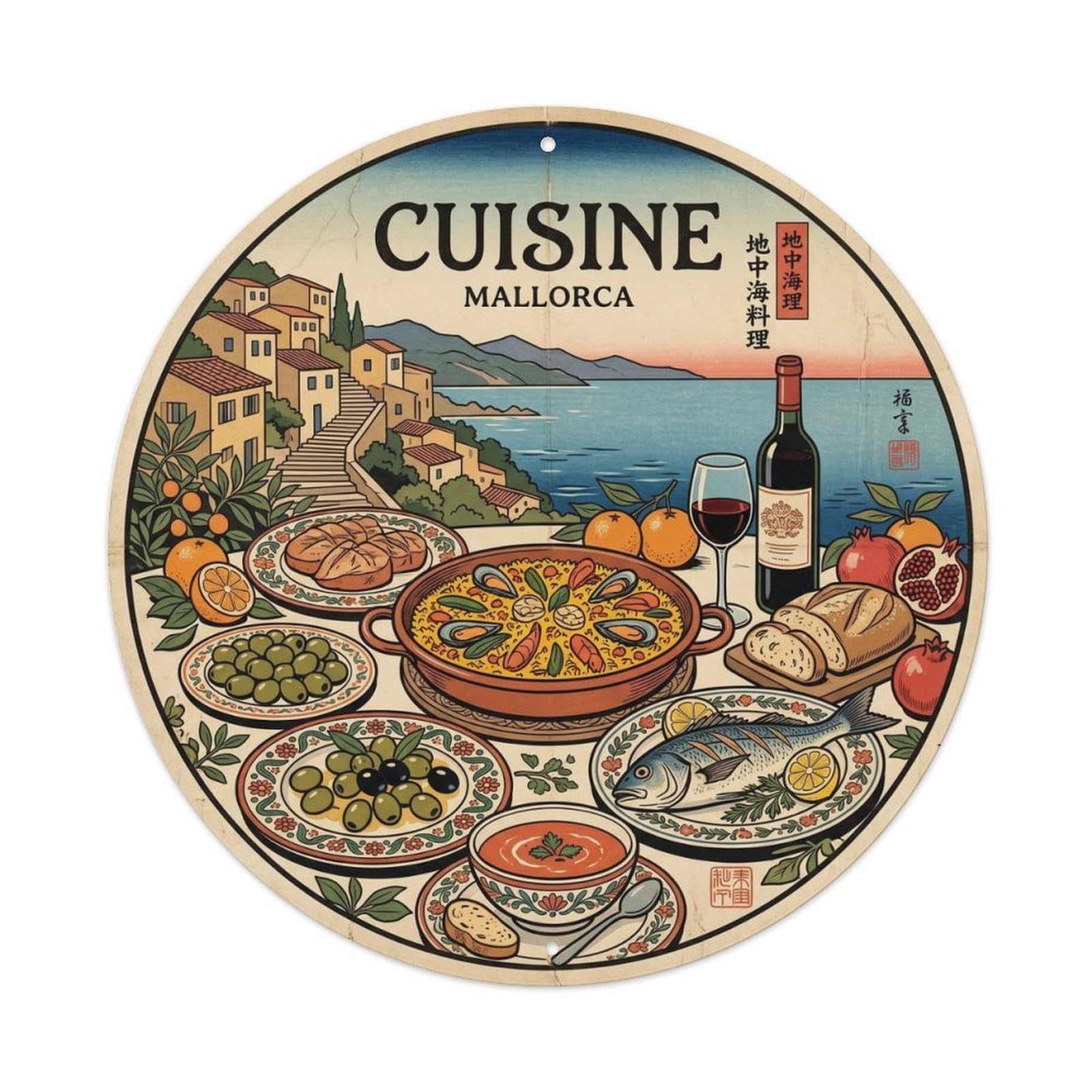 Mallorca Mediterranean Cuisine Regional Island Culture Metal Tin Sign