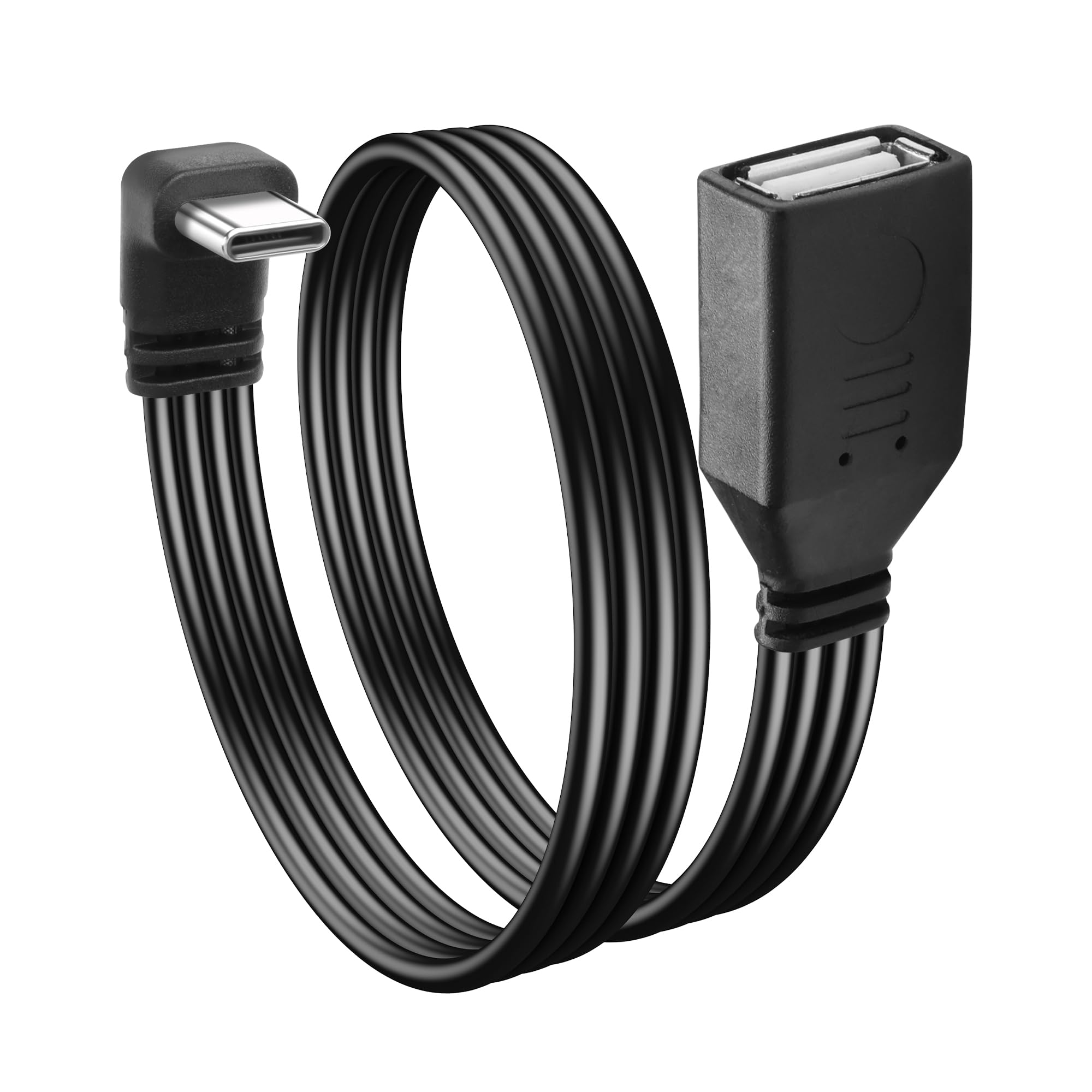 JSADZKJ 90 Degree Right Angle USB C2.0 Cable Type C to USB Female OTG Adapter Cable USB Type C Flat Short Cable,Universal Tablet, USB Flash Drive