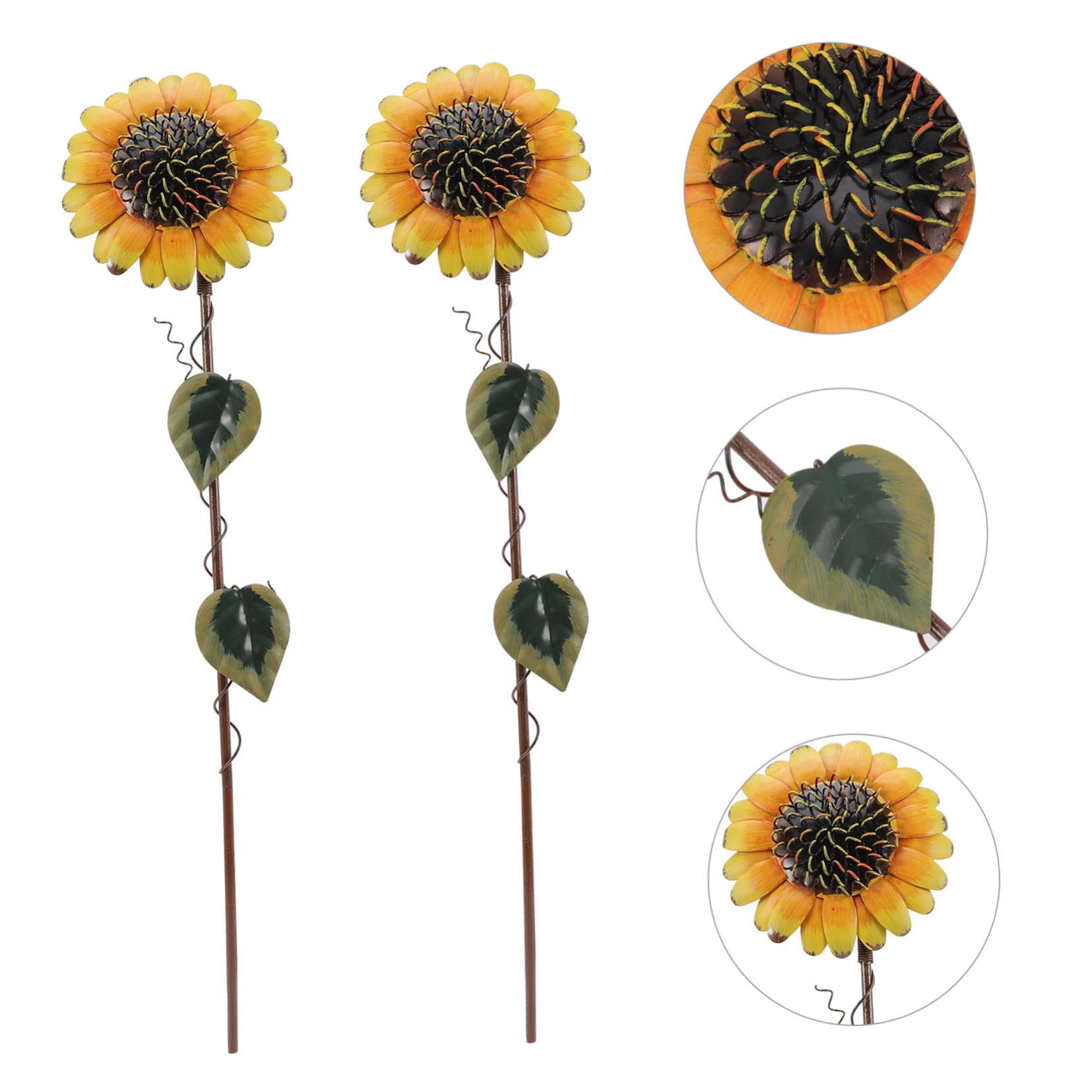 Sonnenblumen Gartendekor 2 Stück aus Rostfreiem Eisen Blumenstecker für Garten und Terrasse für Außenbereich und Landschaftsbeet