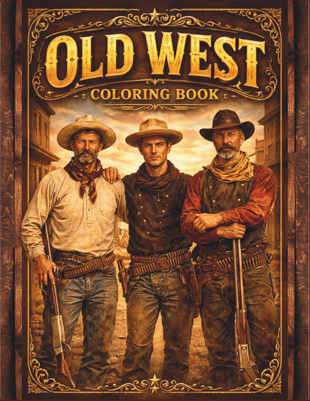 Old West Coloring Book For Adults: Cowboys, Cowgirls, Horses, Western Towns & Classic Wild West Adventure Scenes