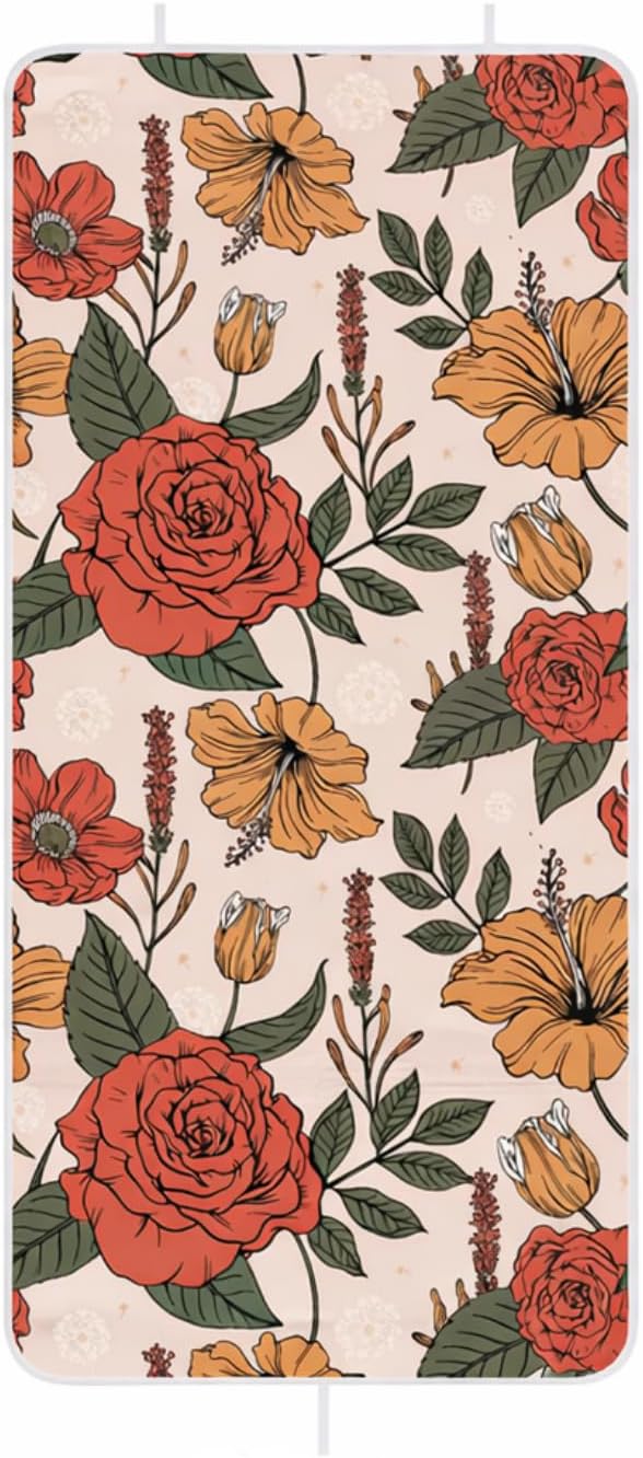 Extra Large Ironing Mat 31x59'', Heat-Resistant Foldable Ironing Pad with 3 Hanging Hooks, Portable Cotton & Felt Tabletop Ironing Blanket Cover