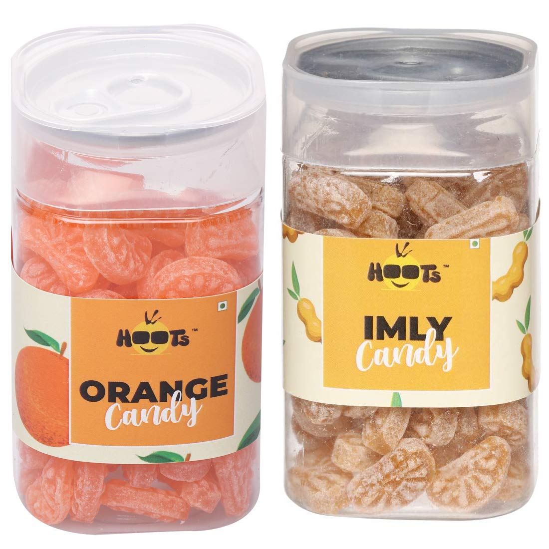 New Tree Hoots Candy Combo Orange Candy & Imli Candy, Combined Weight 360gms II Flavoured Sugar Candy II Assorted sweet candy pack for kids II Sweet & Chatpata Candy II Pack of 2 ||