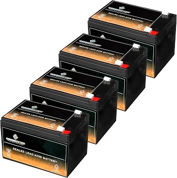 CB CHROMEBATTERY 12V 15AH Maintenance-Free Battery for Alarm Systems, Scooters, Toys, Emergency Lights, and More - Spade F2 Terminal - 4 Pack