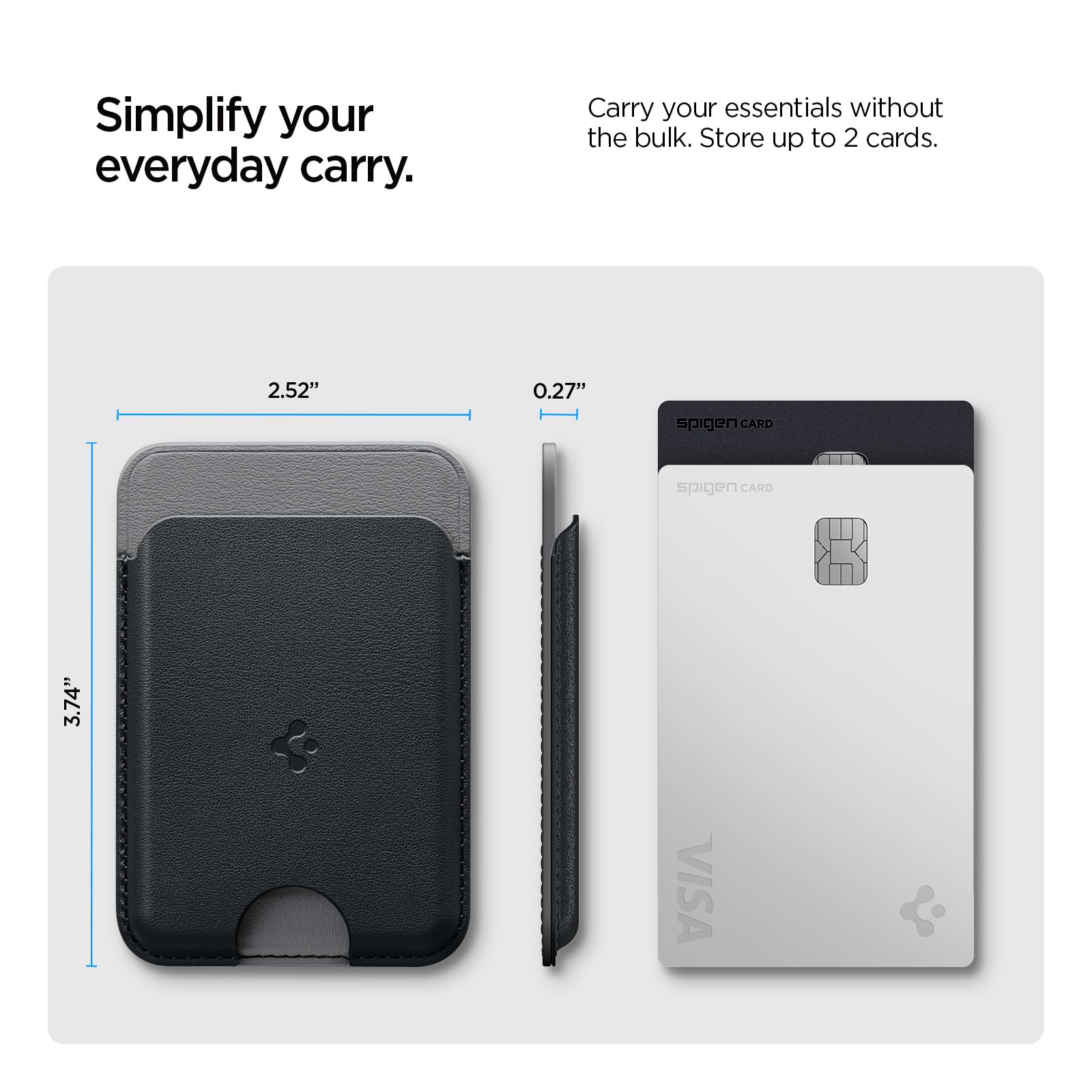 Casesology by Spigen Nano Pop MagFit Portafoglio MagSafe Wallet Magnetico Portacarte Compatibile con iPhone 17/16/15/14/13/12 Modelle, Accessori MagSafe