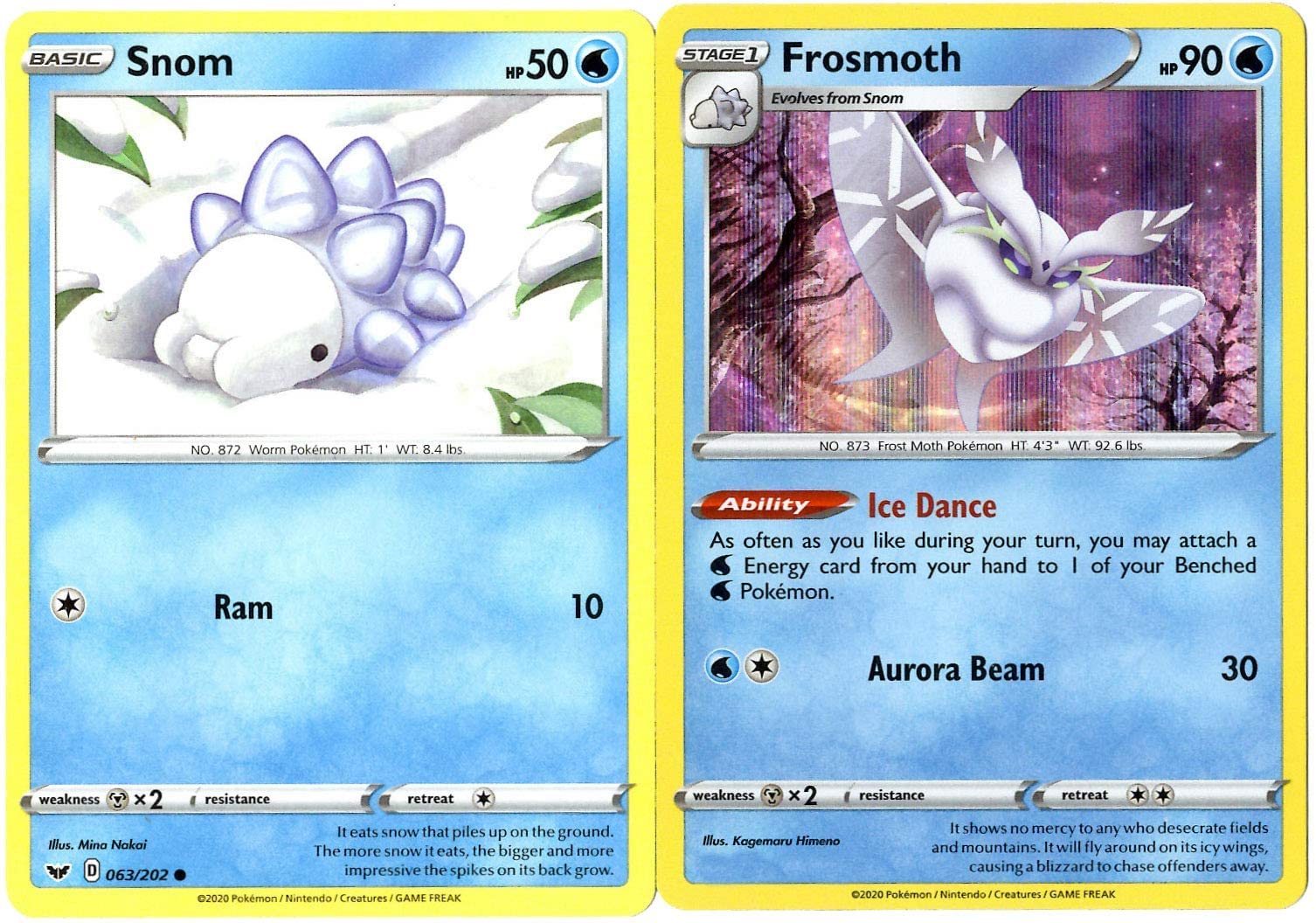 Frosmoth 64 202 - Sword Shield - Rare Non Holo - Pokemon Evoltuion Card lot