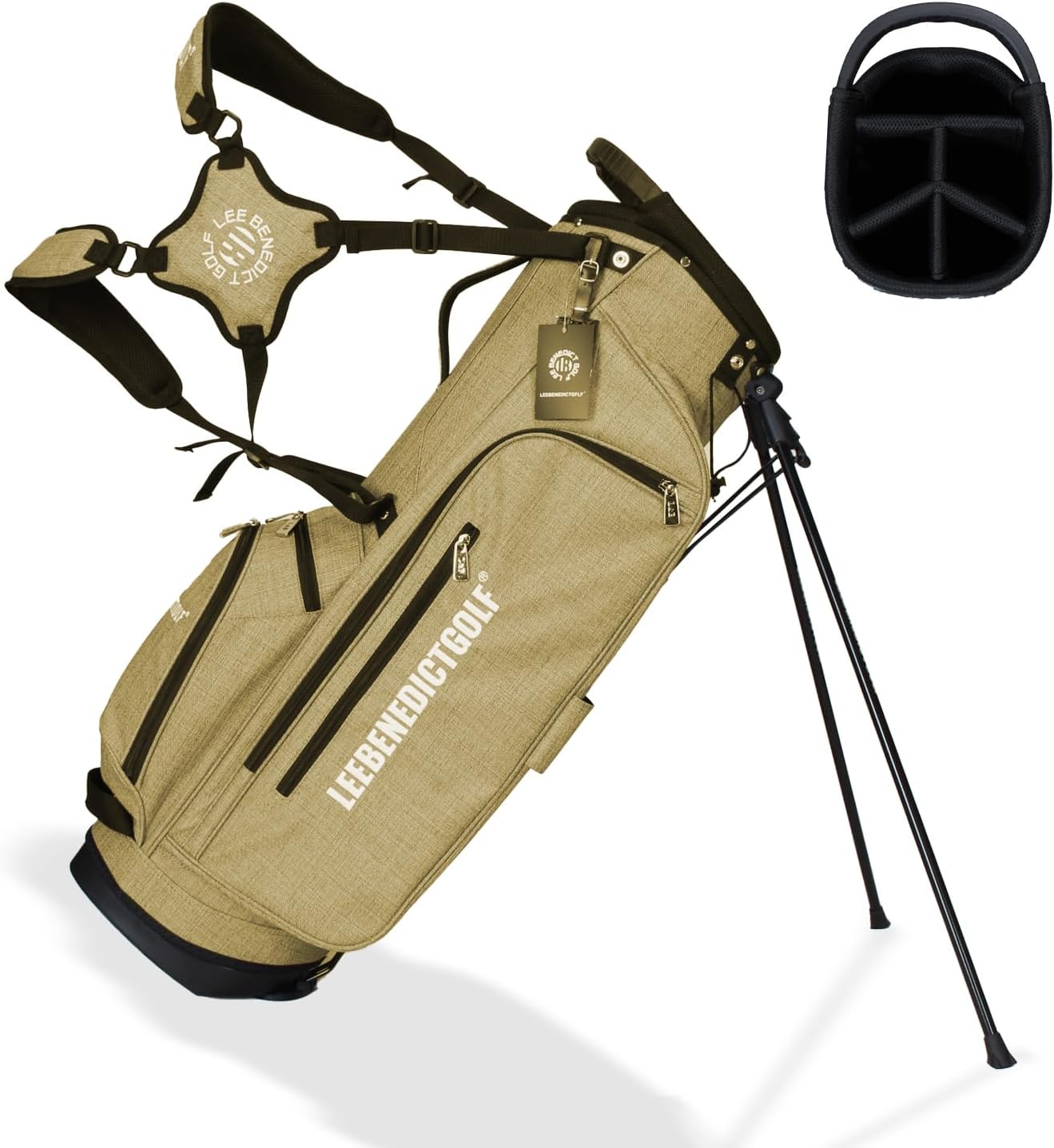 L&B Golf Stand Bag with 5 Way Full-Length Dividers, Semi-Concealed Stand, Comfortable Handle Adjustable Padded Straps,Golf Bags with Stand for Men and Women
