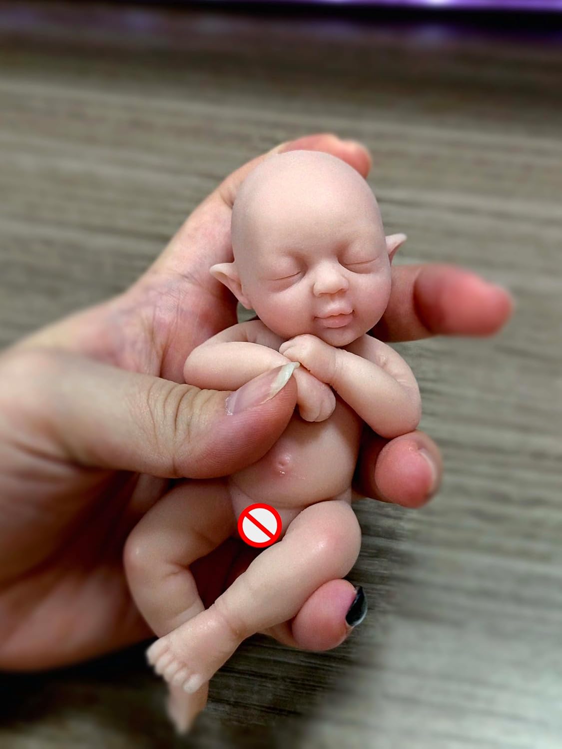 Newtotlove 5" Realistic Mini Silicone Elf Girl,Real Life Reborn Elf Doll,Lifelike Mini Reborn Doll Surprice Children Anti-Stress Relief with Feeding Accessories
