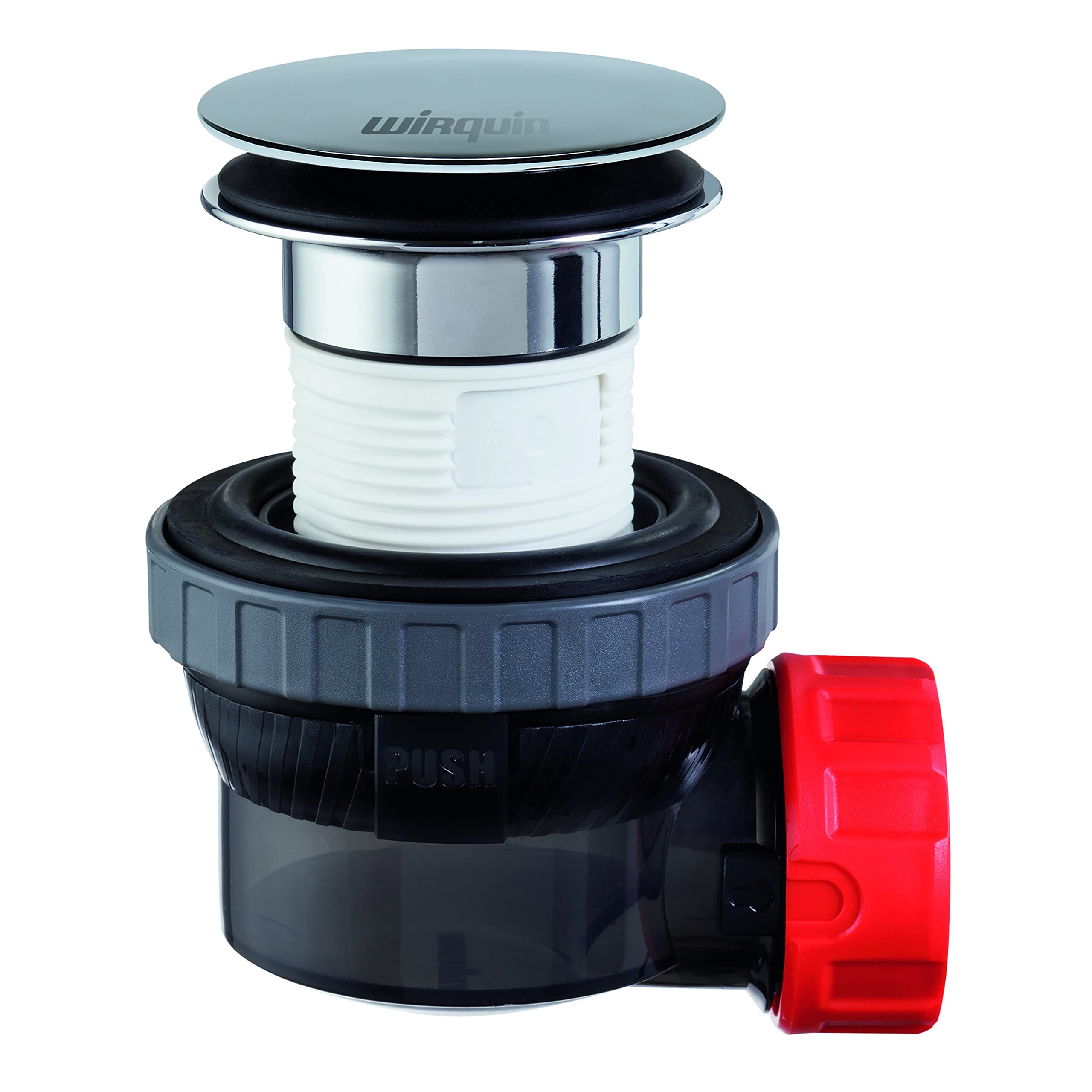 Wirquin 30721241 30721241-Siphon Et Bonde Ã€ Clapet Quick-Clac Nano 6.7 Standard, Noir