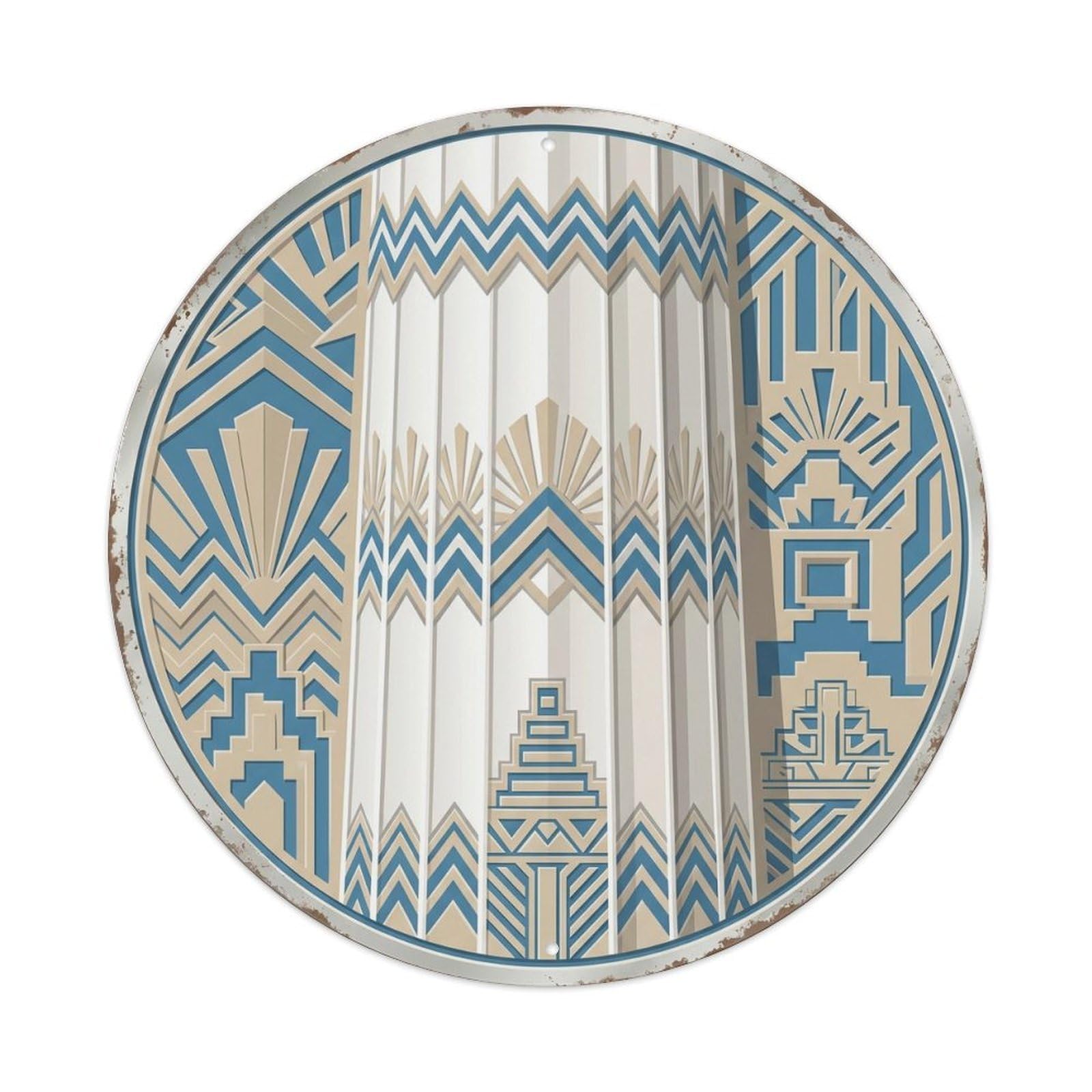 Acropolis Macro Temple Travel（1） Metal Tin Sign Plaque Wall Decor for Cafe, Club, Garden Round Metal Poster 8x8Inch